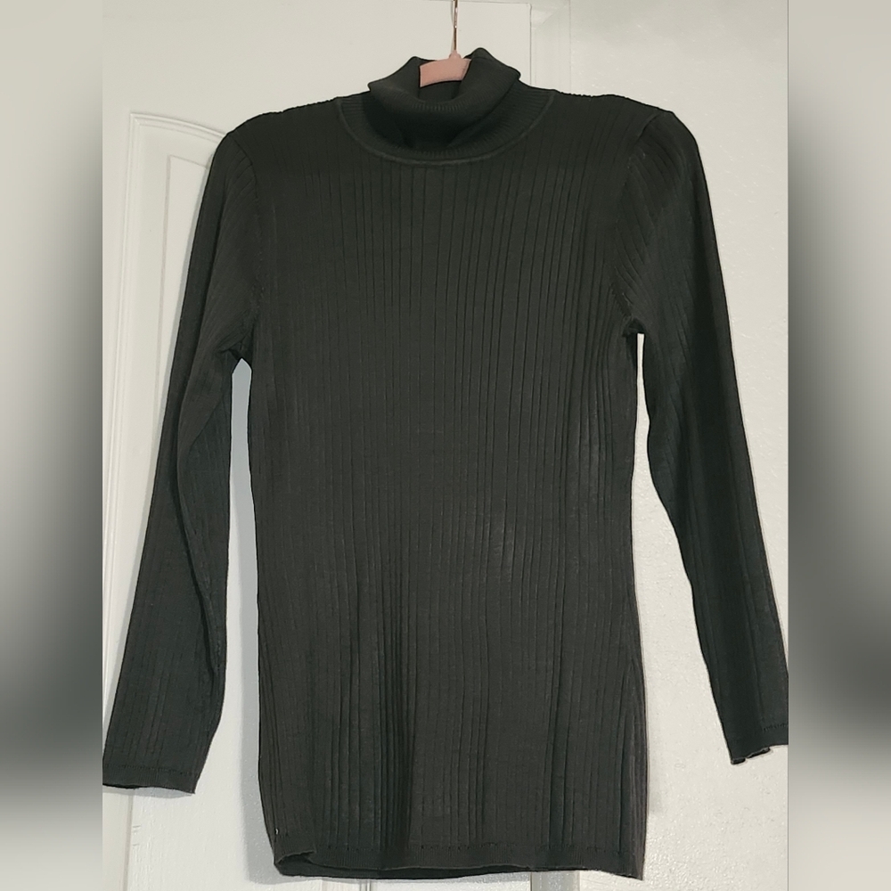 Ashley Stewart Olive Green Turtleneck Sweater